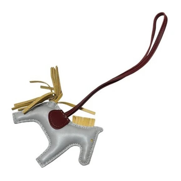 HERMES Rodeo Charm PM - Light gray Dark yellow Dark Brown Agneau Milo C - Picture 2 of 4